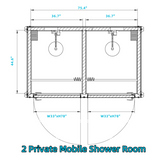 2 Private Mobile Shower Room