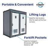 2 Private Toilet Stalls Portable Restroom