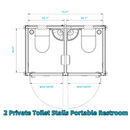 2 Private Toilet Stalls Portable Restroom