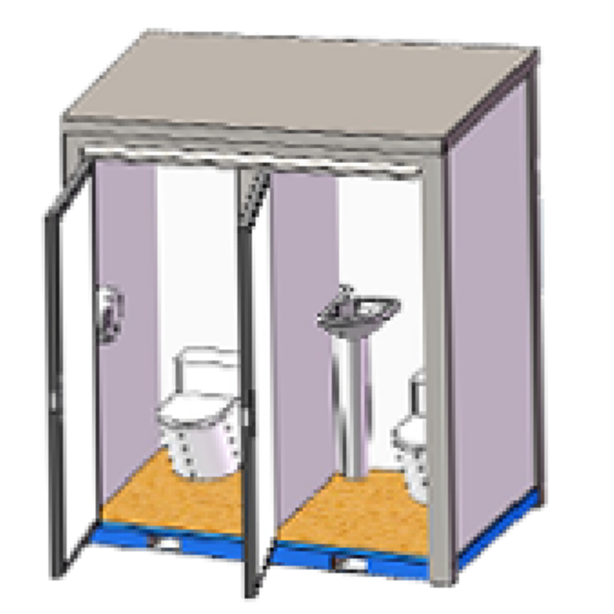 2 Private Toilet Stalls Portable Restroom