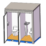 2 Private Toilet Stalls Portable Restroom