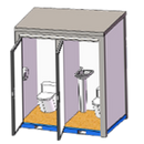 2 Private Toilet Stalls Portable Restroom