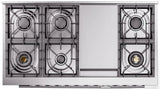 ILVE 48-Inch Professional Plus II Freestanding Natural Gas Dual Fuel Range with 8 Sealed Burner in Matte Graphite (UP48FWMPMG)