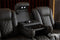 Valencia Tuscany Luxury Console Leather Home Theater Seating Row of 3 Dropdown Center, Onyx
