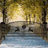 20ft Wrought Steel Garden Driveway Gate with Post