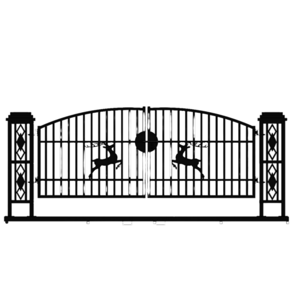 20ft Wrought Steel Garden Driveway Gate with Post