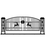 20ft Wrought Steel Garden Driveway Gate with Post