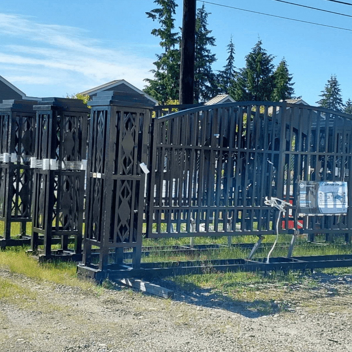 20ft Wrought Steel Garden Driveway Gate with Post