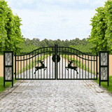 20ft Wrought Steel Garden Driveway Gate with Post