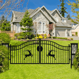20ft Wrought Steel Garden Driveway Gate with Post