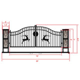 20ft Wrought Steel Garden Driveway Gate with Post