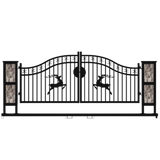 20ft Wrought Steel Garden Driveway Gate with Post