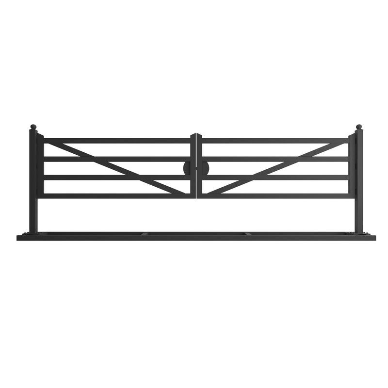 20ft Farm Metal Driveway Gate with Diagonal Tubes