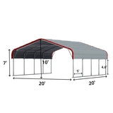 20x20 ft Heavy Duty Metal Garage Carport