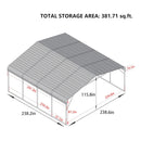 [20x20FT] Heavy Duty Extra Large 2 Car Metal Carport Kit For Cars, Boats, And Trucks (SAK46135)