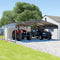 [20x20FT] Heavy Duty Extra Large 2 Car Metal Carport Kit For Cars, Boats, And Trucks (SAK46135)