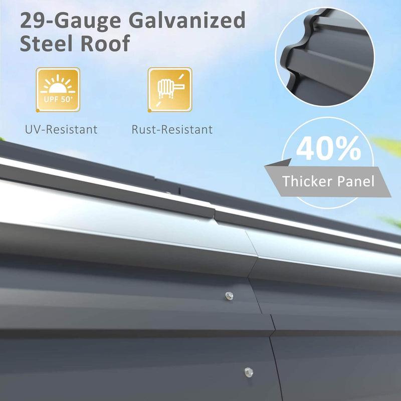 [20x20FT] Heavy Duty Extra Large 2 Car Metal Carport Kit For Cars, Boats, And Trucks (SAK46135)