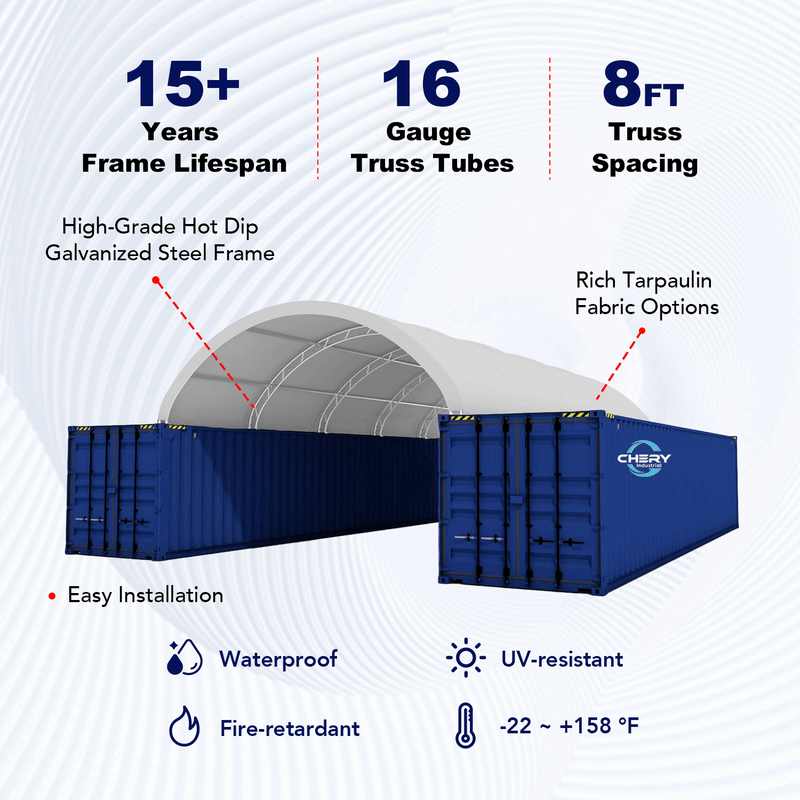 20'x40' Double Truss Container Shelter