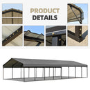 [20x40FT] Extra Large Heavy Duty Four Car Outdoor Metal Carport Canopy For Trucks, Boats And SUVs (SAK29713)