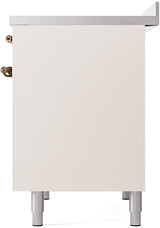 ILVE Nostalgie II 40-Inch Freestanding Electric Induction Range in Antique White with Bronze Trim (UPDI406NMPAWB)