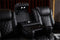Valencia Tuscany Luxury Console Leather Home Theater Seating Row of 3 Dropdown Center, Onyx