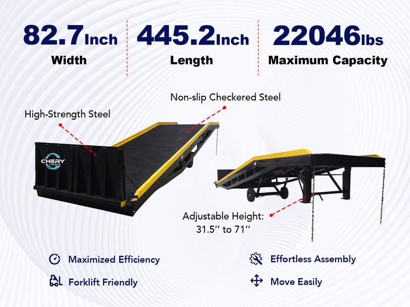 Portable Loading Dock Ramps Yard Ramp - 22,000 lb. Capacity