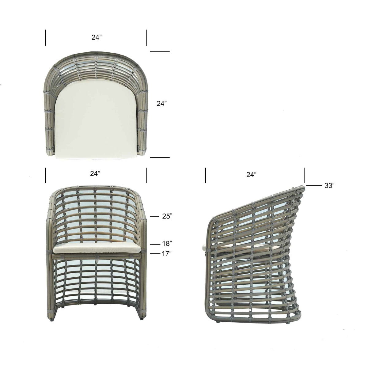 Ruby Dining Armchair with Sunbrella Cushion