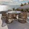 Ruby 7-Piece Dining Set with Round Table and Sunbrella Cushions