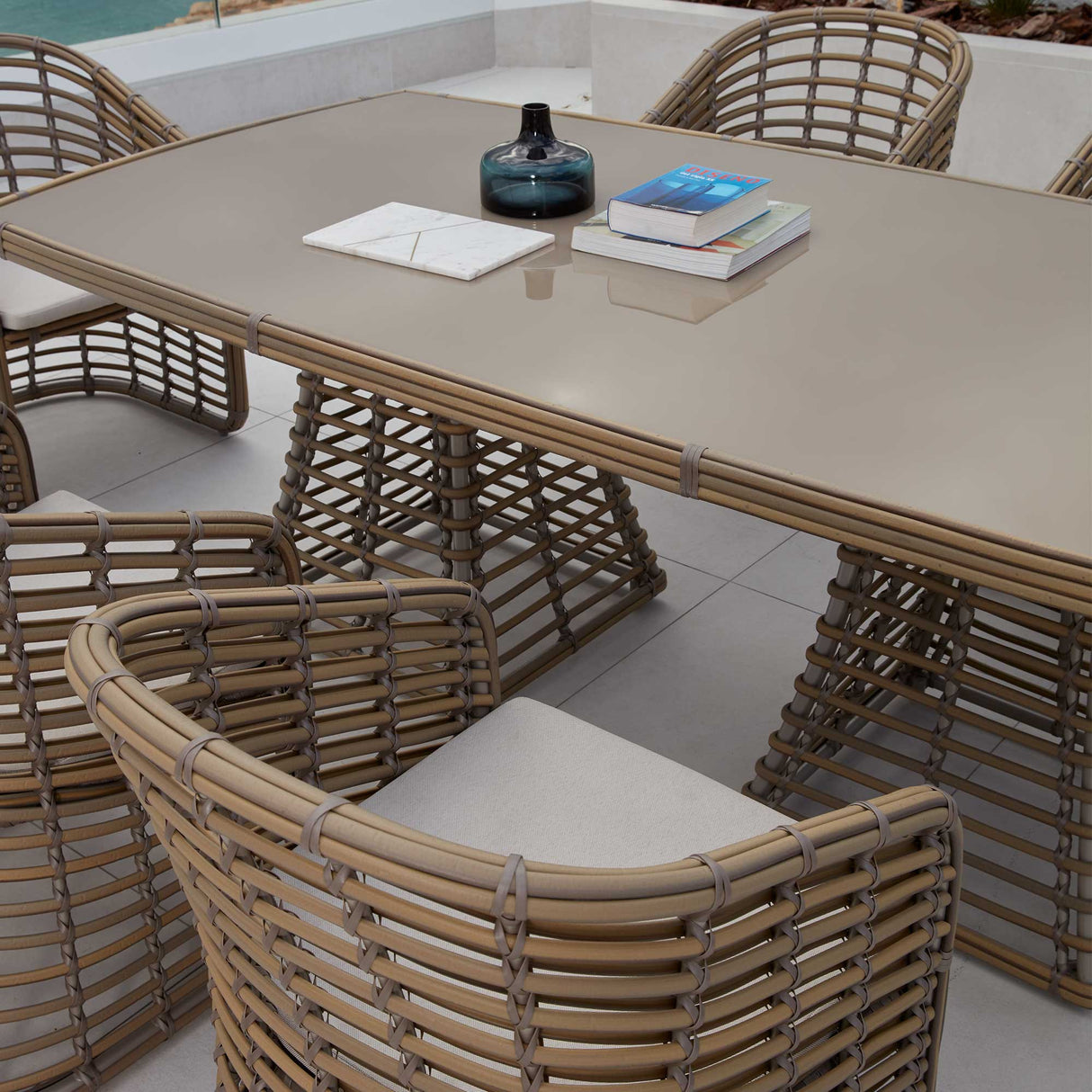 Ruby Rectangular Dining Table with Glass