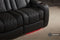 Valencia Tuscany Luxury Console Leather Home Theater Seating Row of 3 Dropdown Center, Onyx