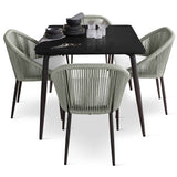 Rodona 5-Piece Square Dining Set with Sunbrella Cushions