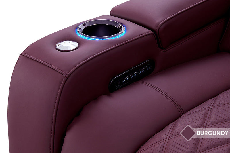 Valencia 2025 New Tuscany Ultimate Luxury Leather Home Theater Seating Row of 2, Onyx
