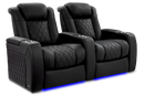 Valencia 2025 New Tuscany XL Ultimate Luxury Leather Home Theater Seating Row of 2, Onyx