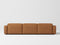 Valencia Nathan Full Aniline Leather Modular Sofa with Down Feather, Three Seats, Caramel Brown Color