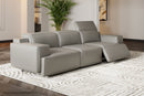 Valencia Valentina Leather Three Seats Recliner Sofa, Light Grey
