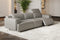 Valencia Valentina Leather Three Seats Recliner Sofa, Light Grey