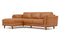 Valencia Artisan Top Grain Leather Three Seats with Left Chaise Sofa, Cognac
