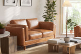 Valencia Artisan Top Grain Leather Loveseat Sofa, Cognac
