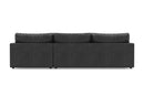 Valencia Serena Leather Three Seats with Right Chaise Sectional Sofa, Black