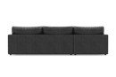 Valencia Serena Leather Three Seats with Left Chaise Sectional Sofa, Black