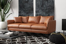 Valencia Jasper Leather Three Seats Sofa, Cognac Color