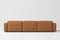 Valencia Nathan Full Aniline Leather Modular Sofa with Down Feather, Row of 3 with 2 Chaises, Caramel Brown Color