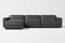 Valencia Nathan Full Aniline Leather Modular Sofa with Down Feather, Left Chaise, Black Color