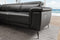Valencia Pista Modern Top Grain Leather Reclining Sectional Sofa with Left-Hand Facing Chaise, Black