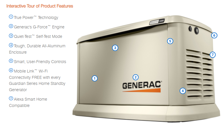 Generac Standby Generator, 24kW | WiFi Enabled