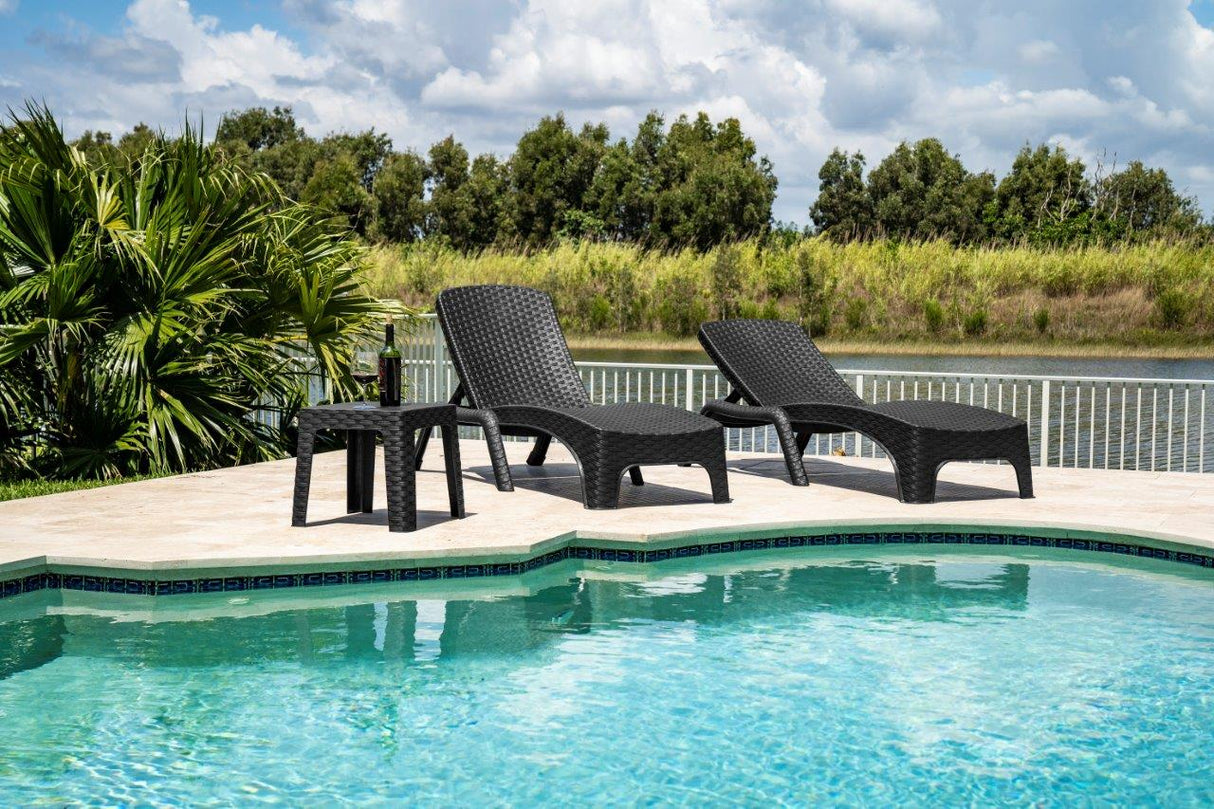 Roma Set of 2 Chaise Lounger-Anthracite