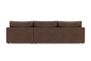 Valencia Serena Leather Three Seats with Right Chaise Sectional Sofa, Brown