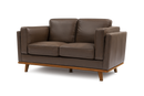 Valencia Artisan Top Grain Leather Loveseat Sofa, Chocolate