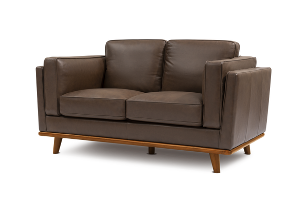 Valencia Artisan Top Grain Leather Loveseat Sofa, Chocolate