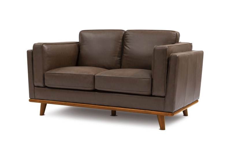 Valencia Artisan Top Grain Leather Loveseat Sofa, Chocolate
